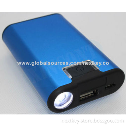 Backup Battery, 5,000mAh Power Bank with Flashlight for iPhone/iPad/MP3 Players/Tablet PCs
